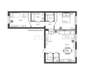 3-к квартира, на длительный срок, 70м2, 5/16 этаж