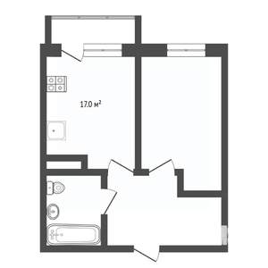 1-к квартира, на длительный срок, 35м2, 12/18 этаж