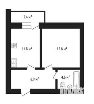 1-к квартира, на длительный срок, 41м2, 10/16 этаж