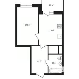 1-к квартира, на длительный срок, 37м2, 19/24 этаж