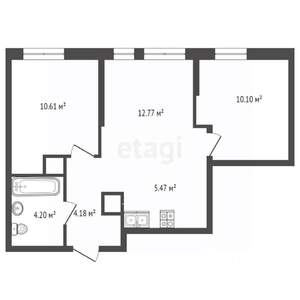 2-к квартира, на длительный срок, 50м2, 3/25 этаж