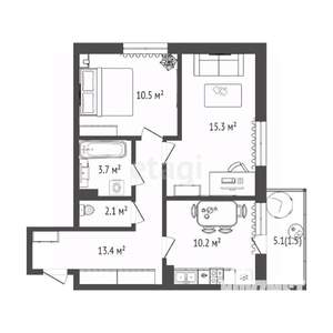 2-к квартира, на длительный срок, 60м2, 14/19 этаж