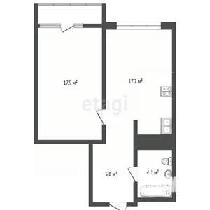 1-к квартира, на длительный срок, 42м2, 4/17 этаж