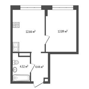 1-к квартира, на длительный срок, 34м2, 7/16 этаж