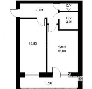 1-к квартира, на длительный срок, 50м2, 8/16 этаж