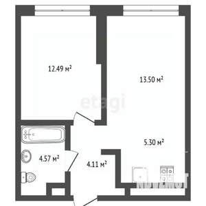 1-к квартира, на длительный срок, 40м2, 10/16 этаж