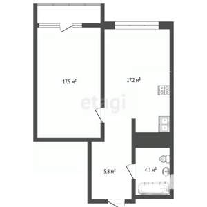 1-к квартира, на длительный срок, 42м2, 4/17 этаж