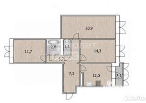 3-к квартира, на длительный срок, 78м2, 13/16 этаж