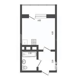 Студия квартира, на длительный срок, 24м2, 6/16 этаж