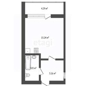 Студия квартира, на длительный срок, 30м2, 7/10 этаж