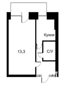 1-к квартира, на длительный срок, 30м2, 5/5 этаж