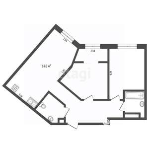 2-к квартира, на длительный срок, 61м2, 6/19 этаж