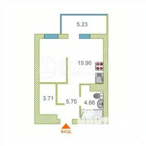1-к квартира, на длительный срок, 35м2, 18/25 этаж