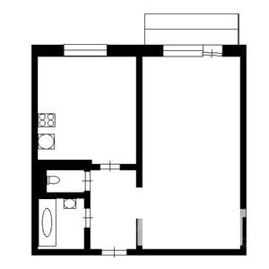 1-к квартира, на длительный срок, 42м2, 2/5 этаж