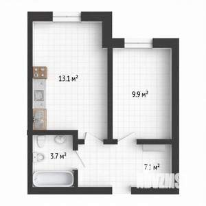 1-к квартира, на длительный срок, 34м2, 2/4 этаж