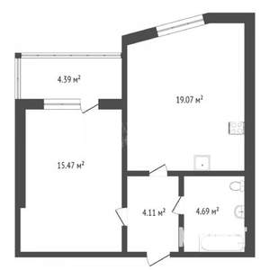1-к квартира, на длительный срок, 44м2, 3/16 этаж
