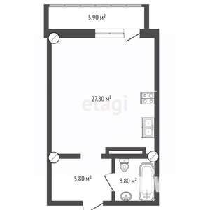 Студия квартира, на длительный срок, 30м2, 15/16 этаж