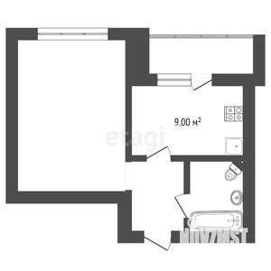 1-к квартира, на длительный срок, 38м2, 9/9 этаж