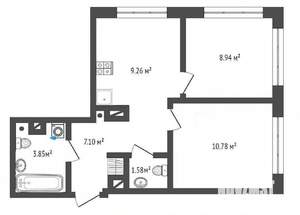 2-к квартира, на длительный срок, 40м2, 15/16 этаж