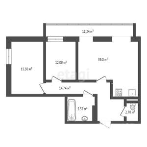 2-к квартира, на длительный срок, 85м2, 15/20 этаж