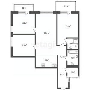 3-к квартира, на длительный срок, 84м2, 7/10 этаж