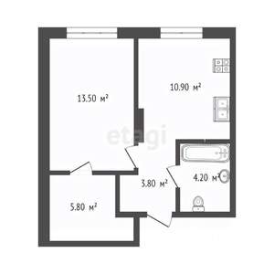 1-к квартира, на длительный срок, 34м2, 12/16 этаж