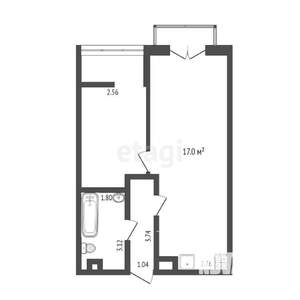 1-к квартира, на длительный срок, 46м2, 5/15 этаж