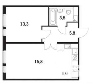 1-к квартира, на длительный срок, 38м2, 9/14 этаж