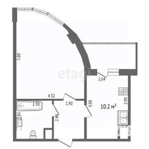 1-к квартира, на длительный срок, 40м2, 5/17 этаж