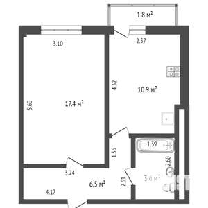 1-к квартира, на длительный срок, 40м2, 9/16 этаж