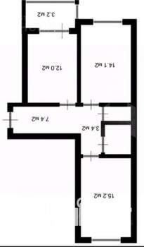 2-к квартира, на длительный срок, 57м2, 3/16 этаж