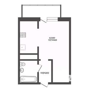 Студия квартира, на длительный срок, 27м2, 12/12 этаж