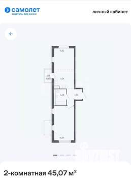 1-к квартира, на длительный срок, 45м2, 15/17 этаж