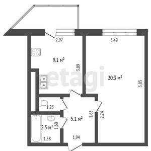 1-к квартира, на длительный срок, 42м2, 11/17 этаж