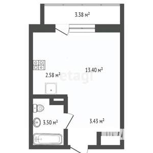Студия квартира, на длительный срок, 15м2, 11/16 этаж