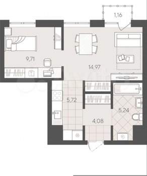 2-к квартира, на длительный срок, 41м2, 11/24 этаж