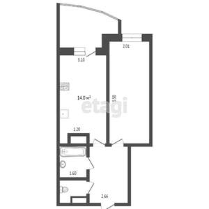 1-к квартира, на длительный срок, 40м2, 10/17 этаж