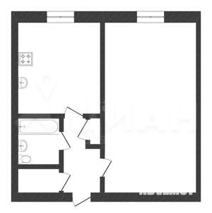1-к квартира, на длительный срок, 33м2, 5/9 этаж