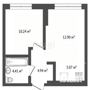 1-к квартира, на длительный срок, 38м2, 9/16 этаж