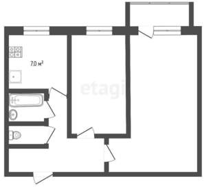 2-к квартира, на длительный срок, 50м2, 4/9 этаж