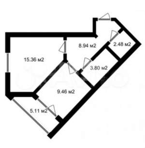 1-к квартира, на длительный срок, 40м2, 12/14 этаж