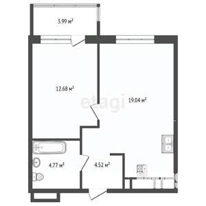 1-к квартира, на длительный срок, 45м2, 5/24 этаж