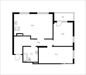 2-к квартира, на длительный срок, 65м2, 12/19 этаж