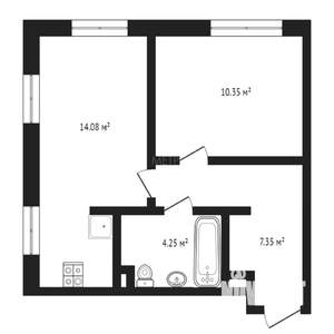 1-к квартира, на длительный срок, 35м2, 1/16 этаж