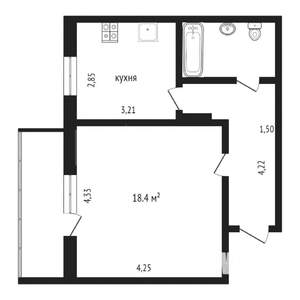 1-к квартира, на длительный срок, 40м2, 8/12 этаж
