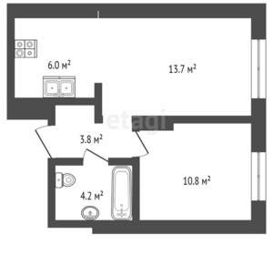 1-к квартира, на длительный срок, 40м2, 12/16 этаж