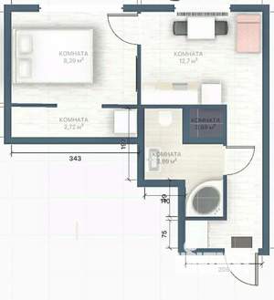 1-к квартира, посуточно, 30м2, 1/1 этаж