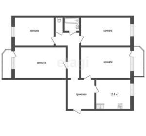 4-к квартира, на длительный срок, 106м2, 5/9 этаж