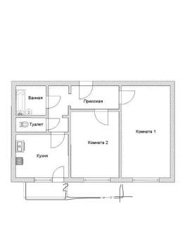 2-к квартира, на длительный срок, 54м2, 4/9 этаж