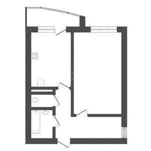 1-к квартира, на длительный срок, 36м2, 9/12 этаж